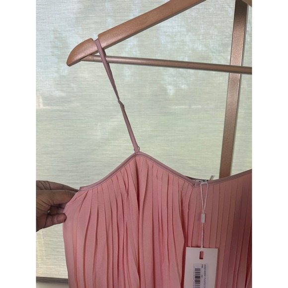 Endless Rose Pink Pleated Cami Midi Dress‎ Adjustable Straps New Size M - Picture 3 of 9